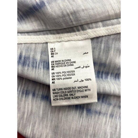 Style & Co Shirt‎ Top Small Blue White Tie-Dyed - Picture 5 of 9